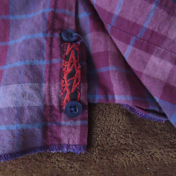 Rare Bryan Herman x Altamont Button Up Shirt Short Sleeve Purple Men’s Large - Picture 3 of 7